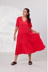 LEILANI DRESS - coral red